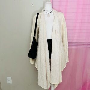 Free People Cream In The Loop Asymmetric Cardigan